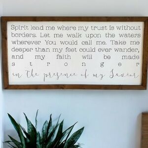 Smallwood Home 45” x 23” Large Inspirational White and Brown Wall Art Decor Wood